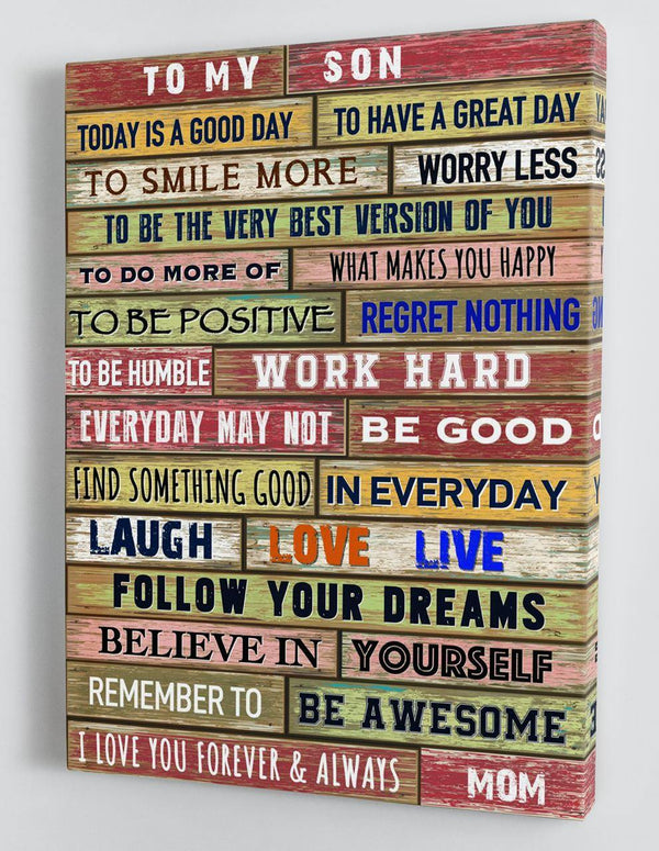 To My Son - From Mom - Hard Time Framed Canvas Gift MS055 - DivesArt LLC